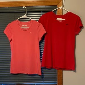 👉SOLD**SOLD‼️‼️‼️‼️ SOLD‼️‼️‼️‼️Nike Dri Fit 2 t-shirts Pink and Red